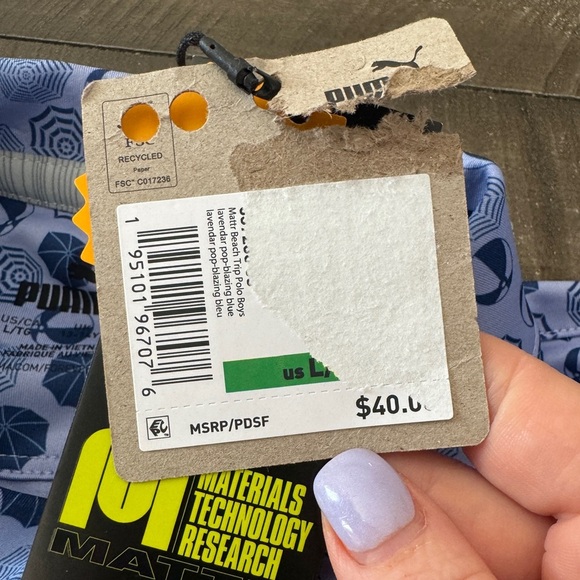 PUMA BOYS NWT Mattr Beach Print Lavender And Blue‎ Beach Balls Umbrellas Size L - Picture 6 of 9